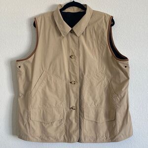 LAUREN by Ralph Lauren Women’s Reversible Cotton/Nylon Black and Tan Vest Sz 2XL